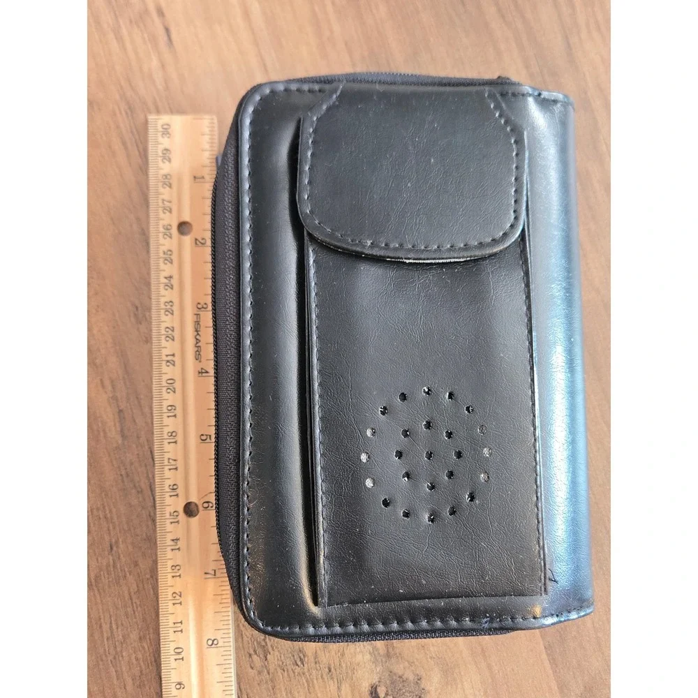 Vintage INFOmate Organizer Black Zippered Planner Solar Calculator Phone Sleeve